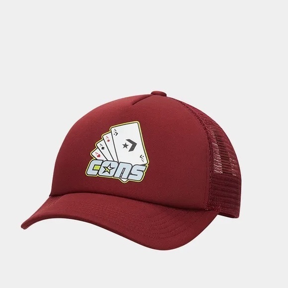Converse Burgundy Red Trucker Hat NWT - Picture 2 of 11